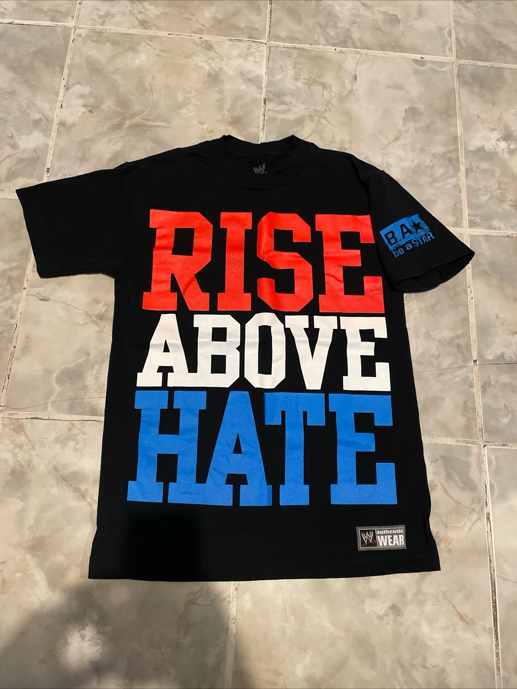2011 Authentic Wwe John Cena Rise Above Hate Black Shirt Small